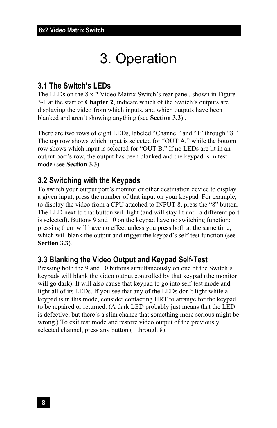 Operation | Hall Research VSM-802B User Manual | Page 10 / 20