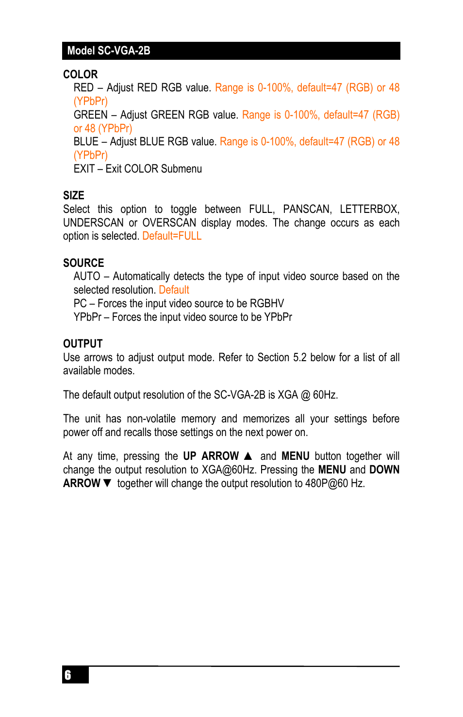 Hall Research SC-VGA-2B User Manual | Page 8 / 16