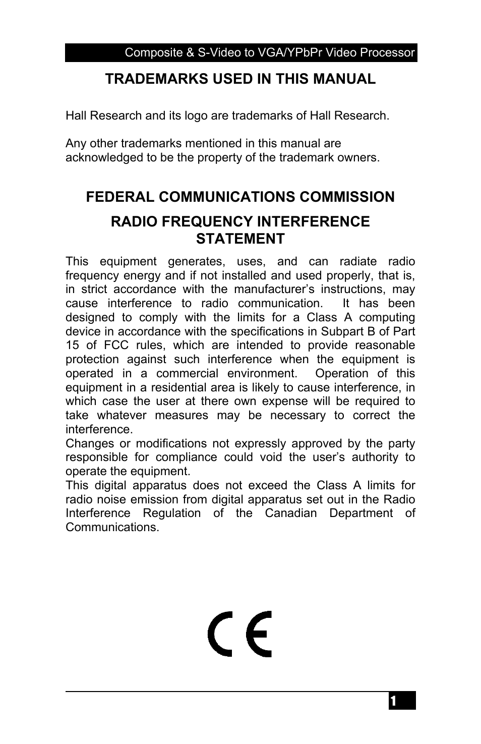 Hall Research TVB-250 User Manual | Page 3 / 12
