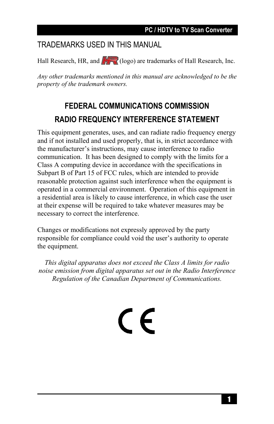 Hall Research VHD-180 User Manual | Page 3 / 16