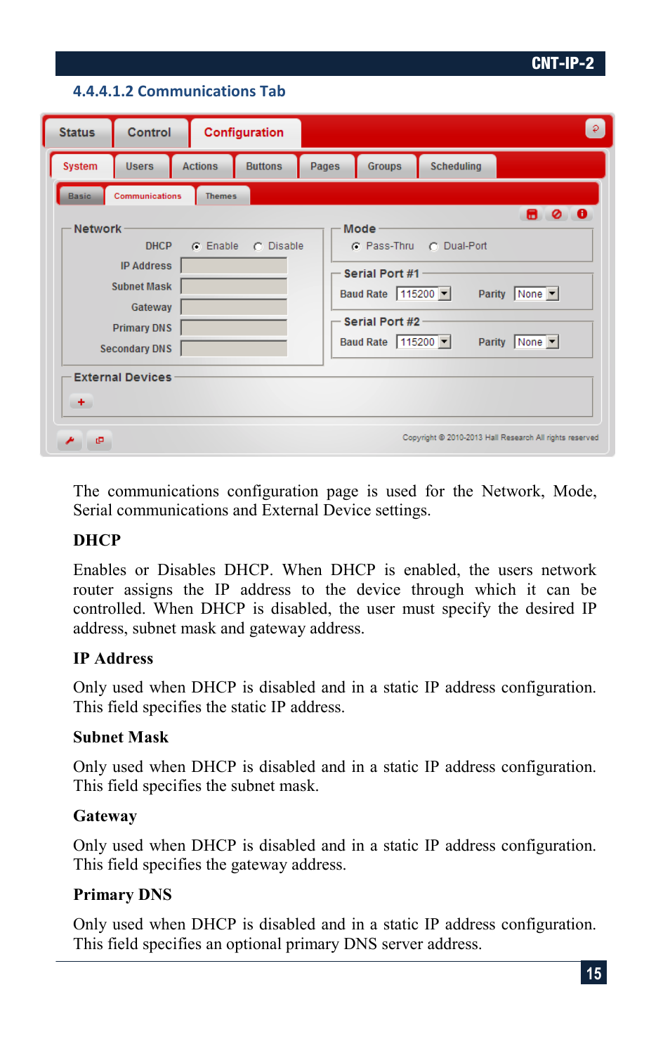 Hall Research CNT-IP-2 User Manual | Page 15 / 29