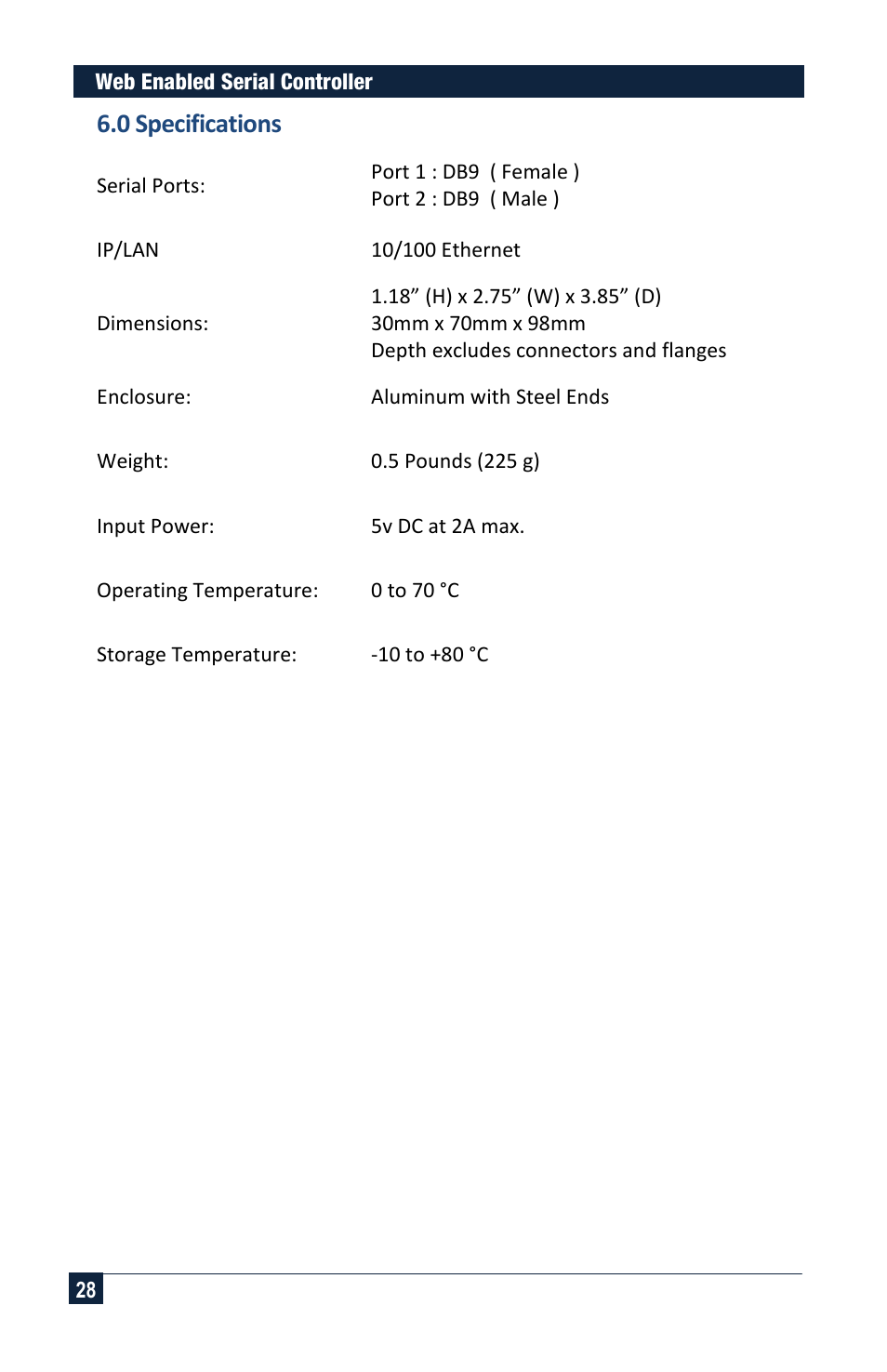 0 specifications | Hall Research CNT-IP-2 User Manual | Page 28 / 29