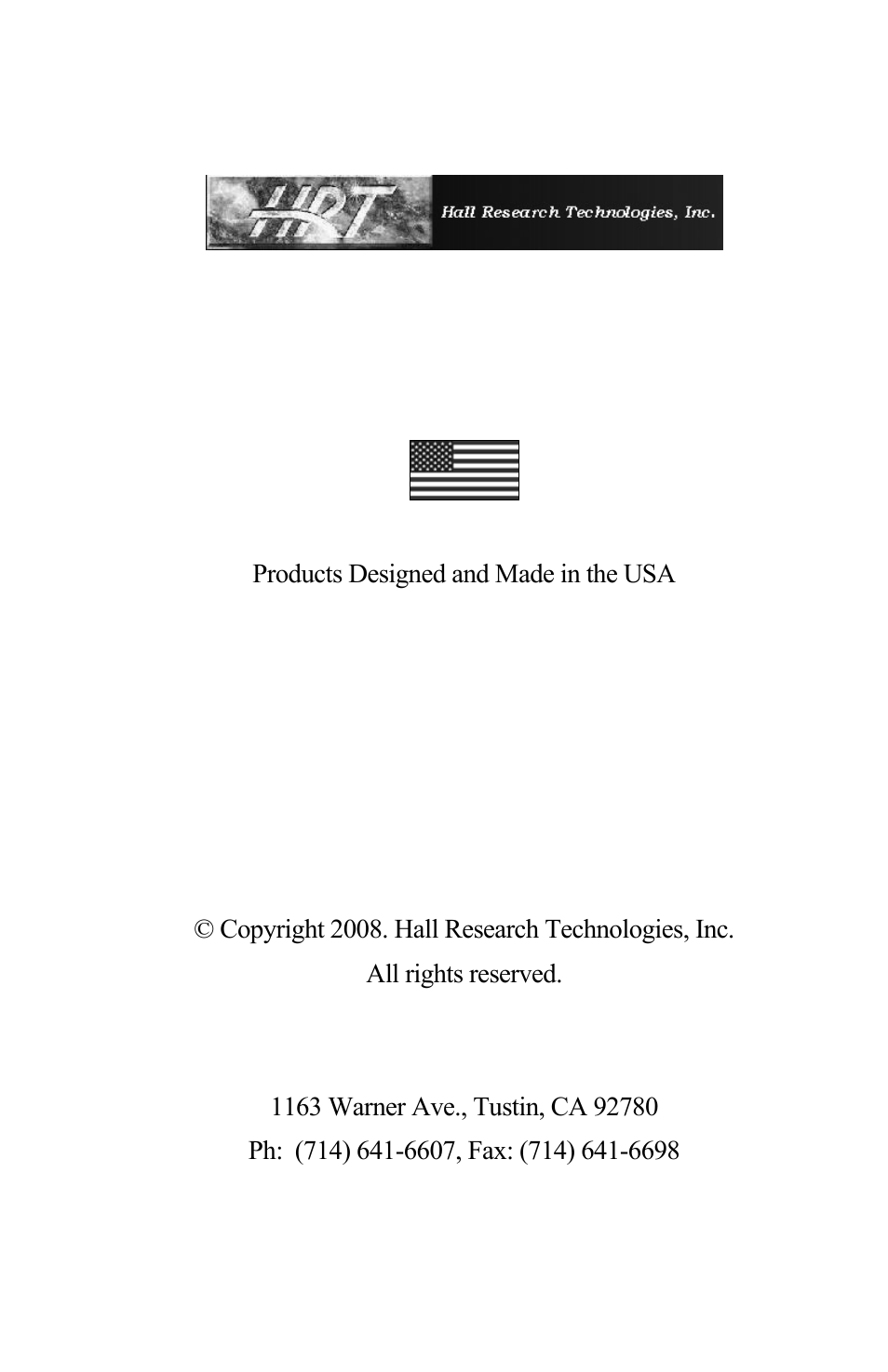 Hall Research HR-1P User Manual | Page 12 / 12