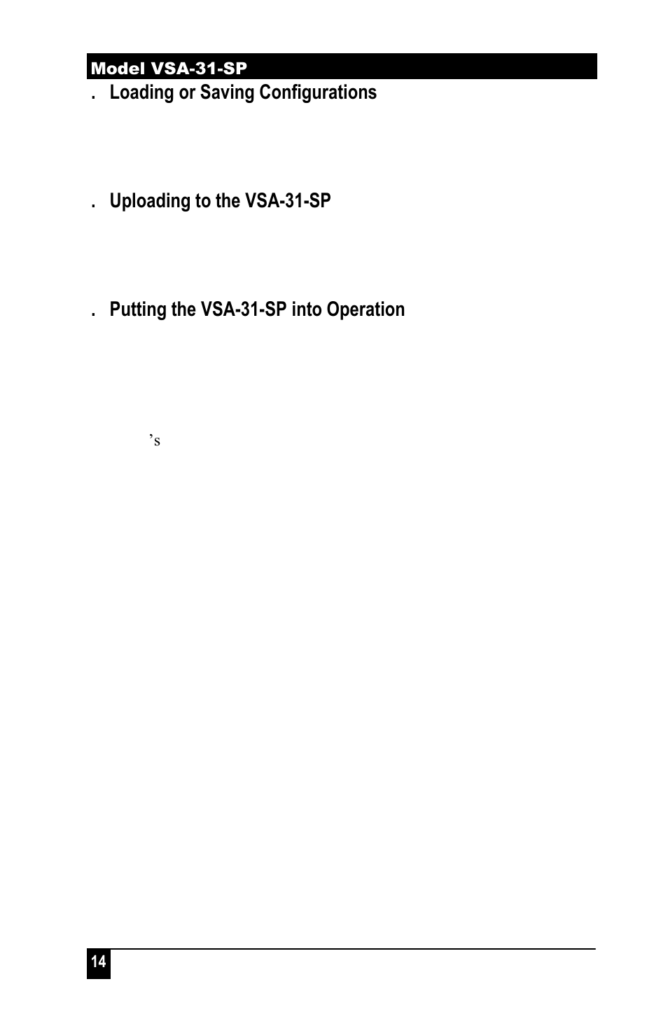 Loading or saving configurations, Uploading to the vsa-31-sp, Putting the vsa-31-sp into operation | Hall Research VSA-31-SP-W User Manual | Page 16 / 22