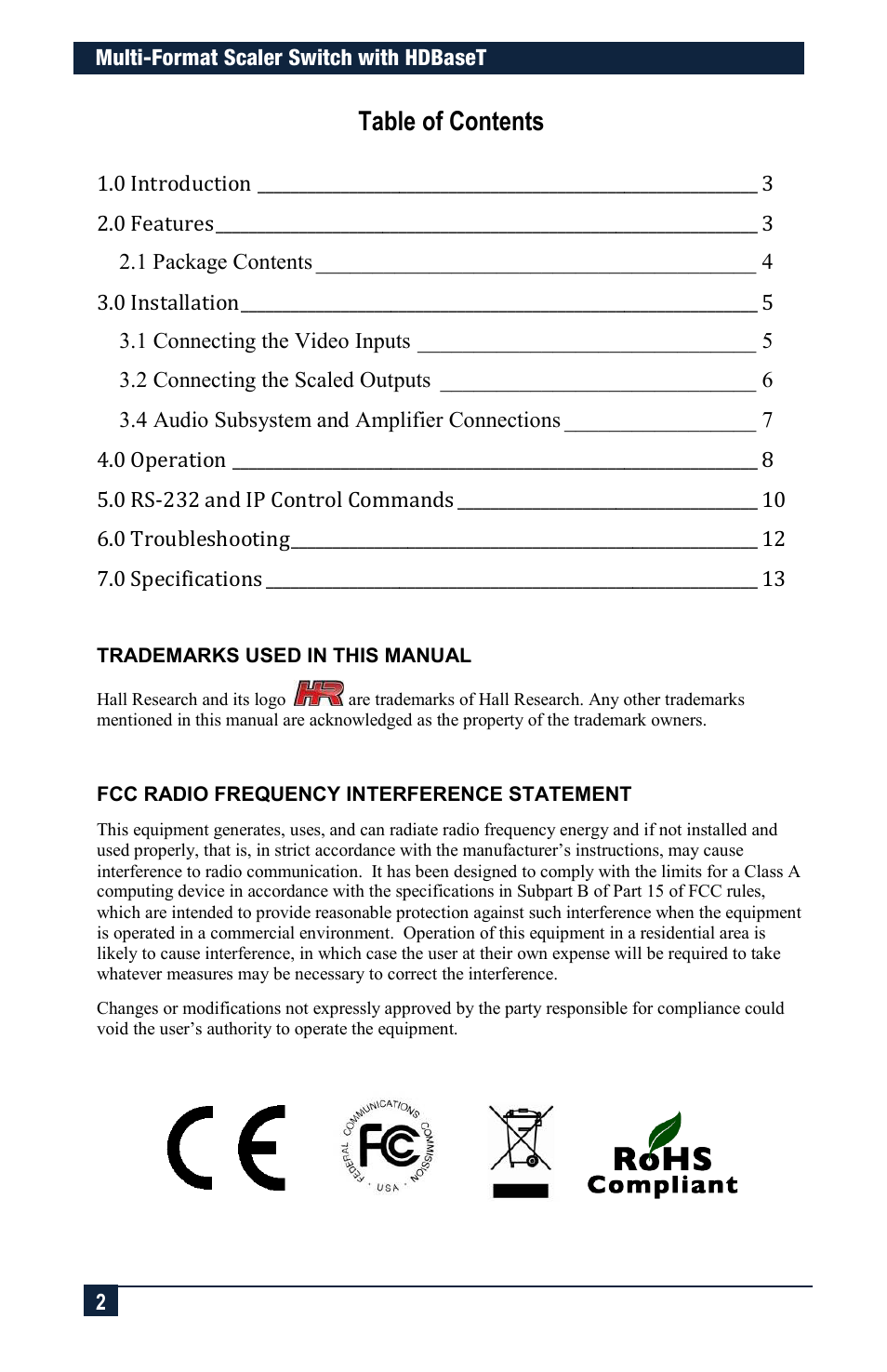 Hall Research SC-12BT User Manual | Page 2 / 16