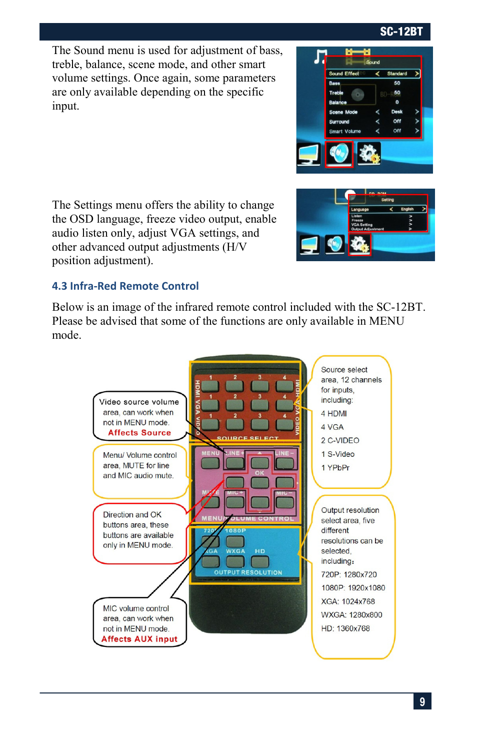 Hall Research SC-12BT User Manual | Page 9 / 16