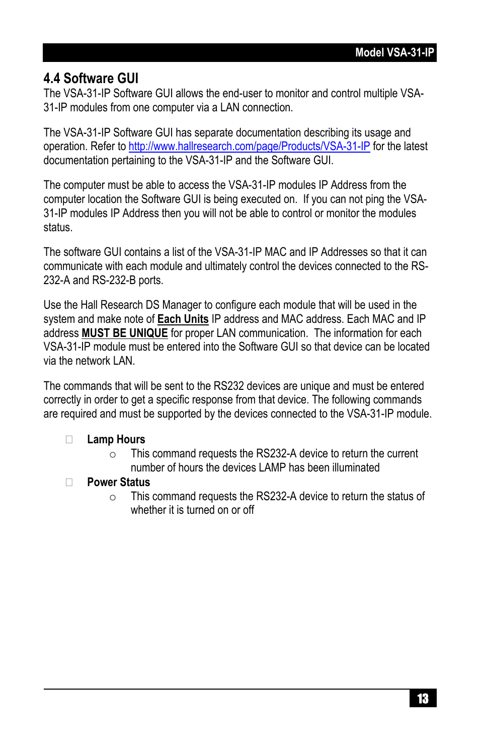 4 software gui | Hall Research VSA-31-IP User Manual | Page 15 / 24