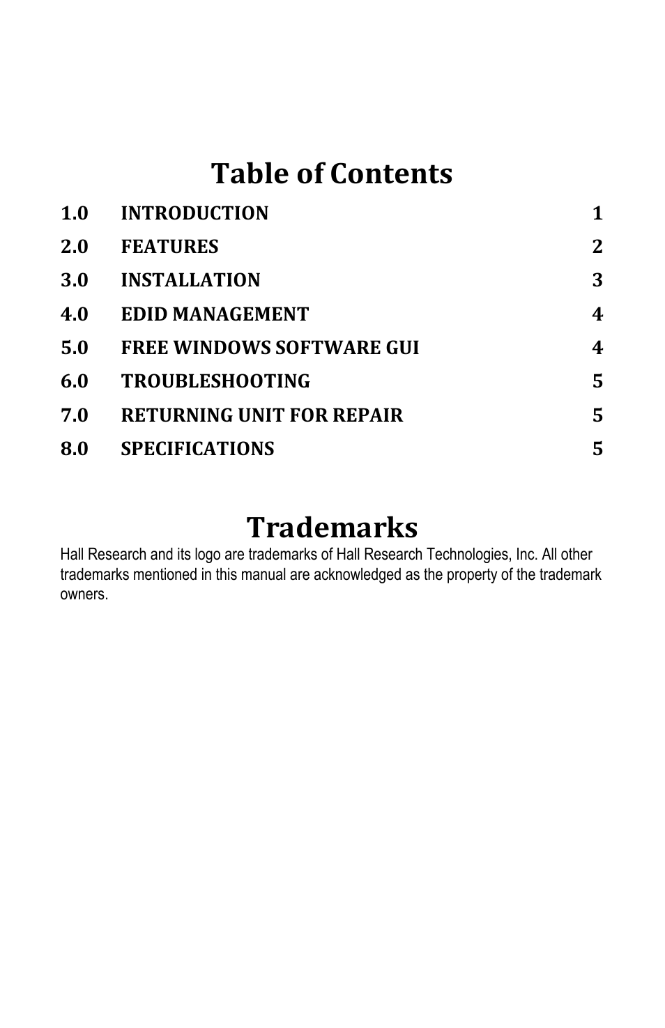 Hall Research VSA-HA-DP User Manual | Page 2 / 8