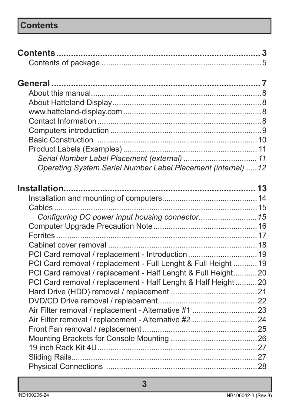 Hatteland Display HM C01 (Rugged) User Manual | Page 3 / 52