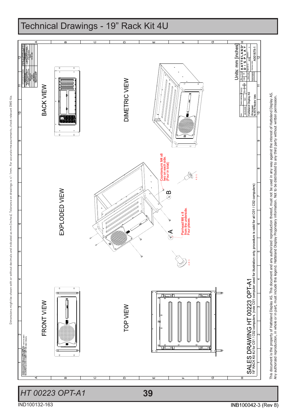 Technical drawings - 19” rack kit 4u | Hatteland Display HM C01 (Rugged) User Manual | Page 39 / 52