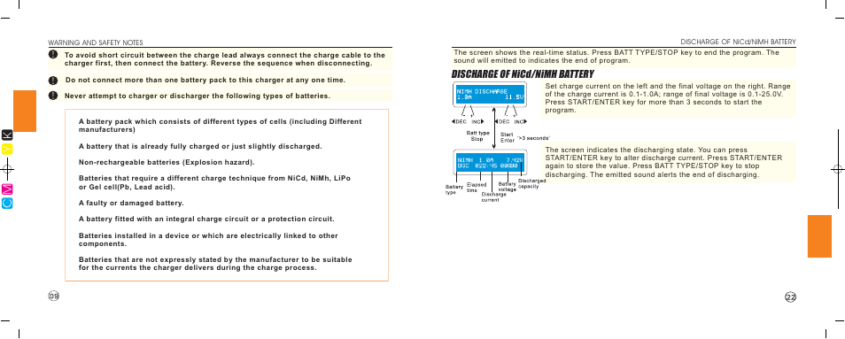 Discharge of nicd/nimh battery | Imaxrc B6-TWINS User Manual | Page 10 / 16