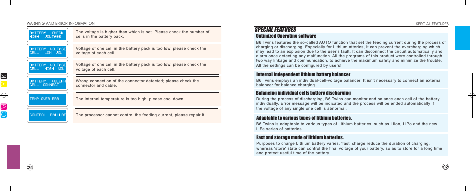 Special features | Imaxrc B6-TWINS User Manual | Page 3 / 16