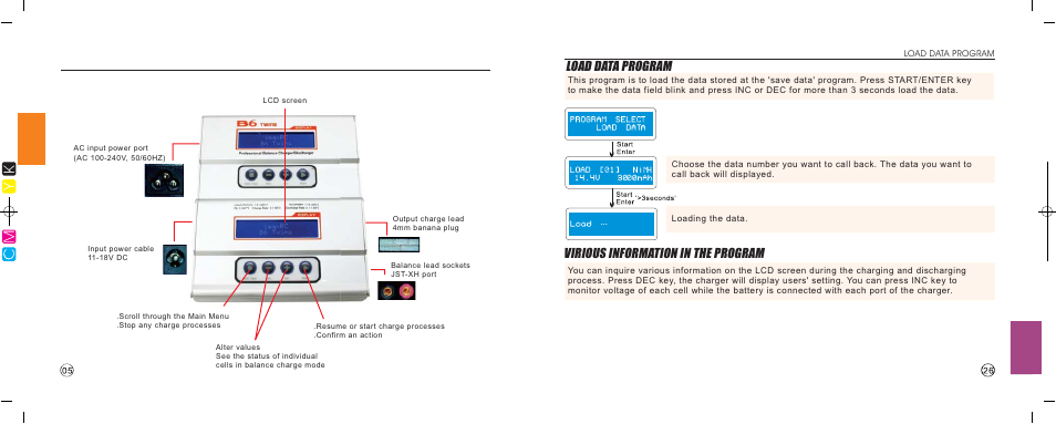 Load data program, Virious information in the program | Imaxrc B6-TWINS User Manual | Page 6 / 16