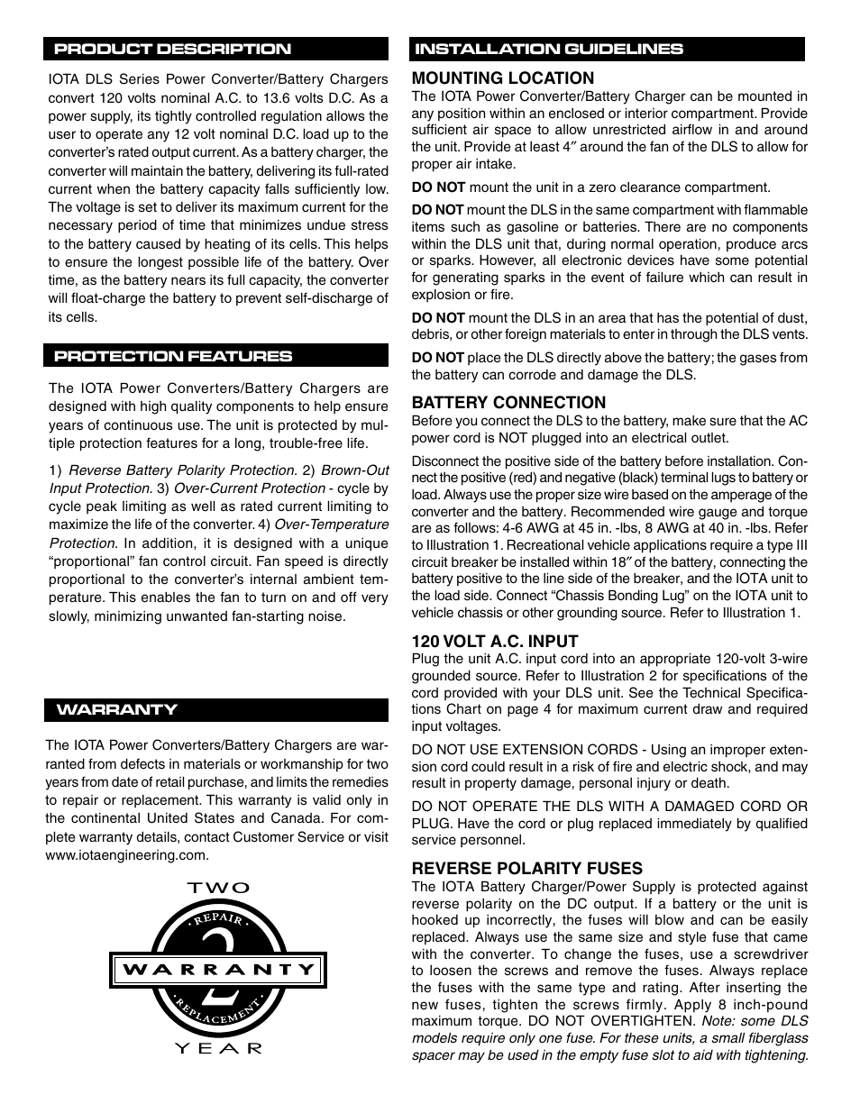 IOTA DLS-90 User Manual | Page 2 / 5