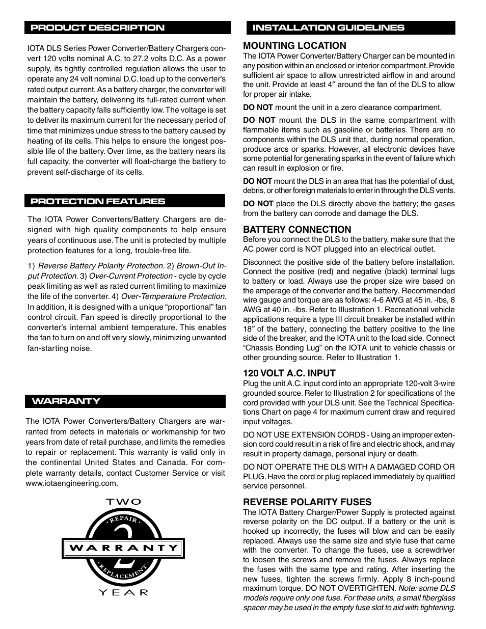 IOTA DLS-27-40 User Manual | Page 2 / 5