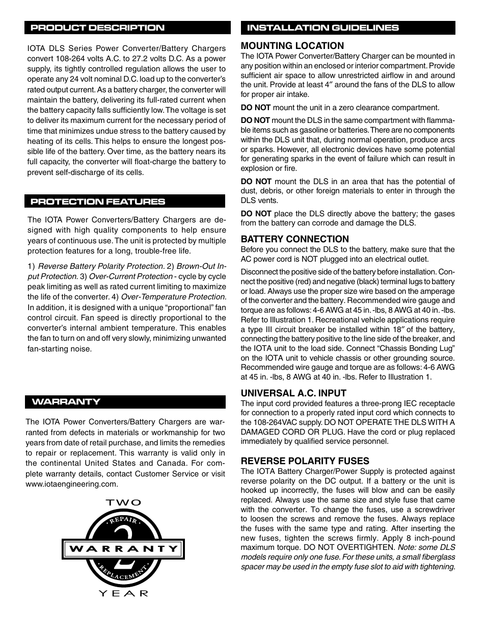 IOTA DLS-UI-27-40 User Manual | Page 2 / 5