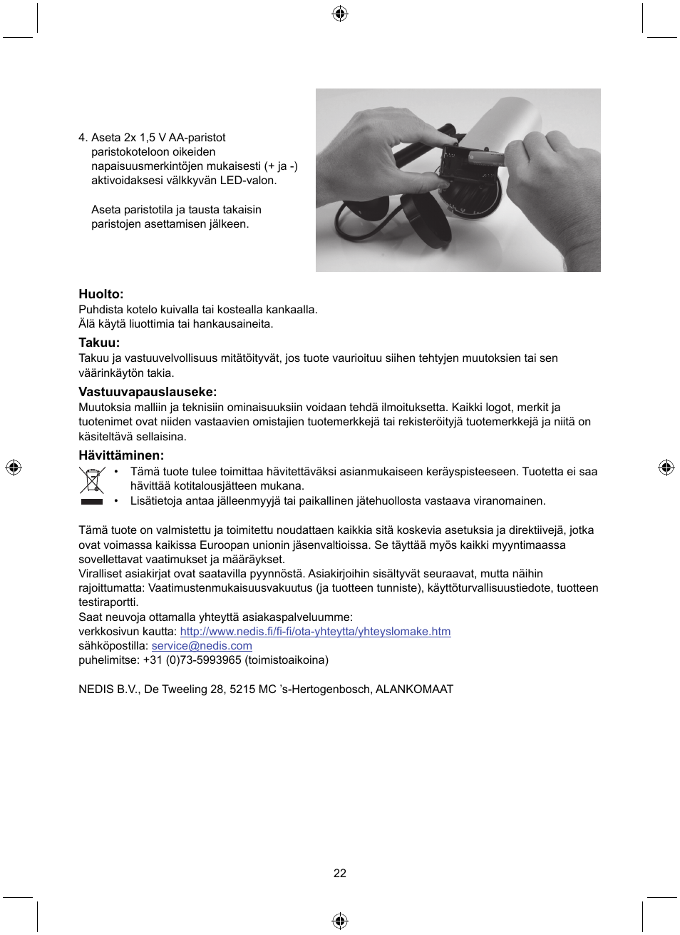 Konig Electronic Dummy outdoor camera User Manual | Page 22 / 41