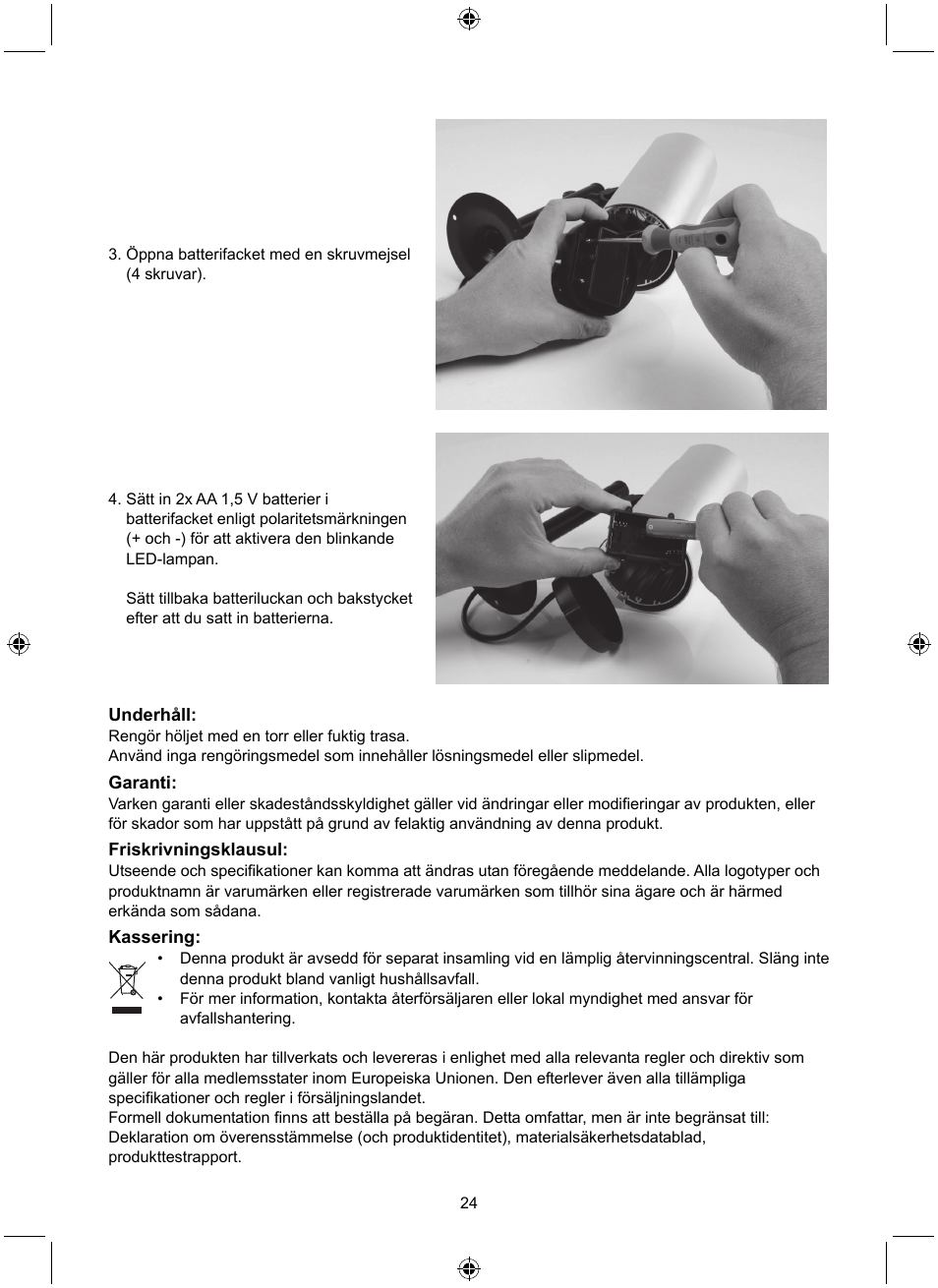 Konig Electronic Dummy outdoor camera User Manual | Page 24 / 41