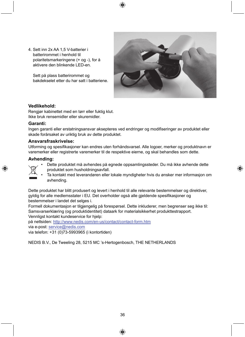 Konig Electronic Dummy outdoor camera User Manual | Page 36 / 41