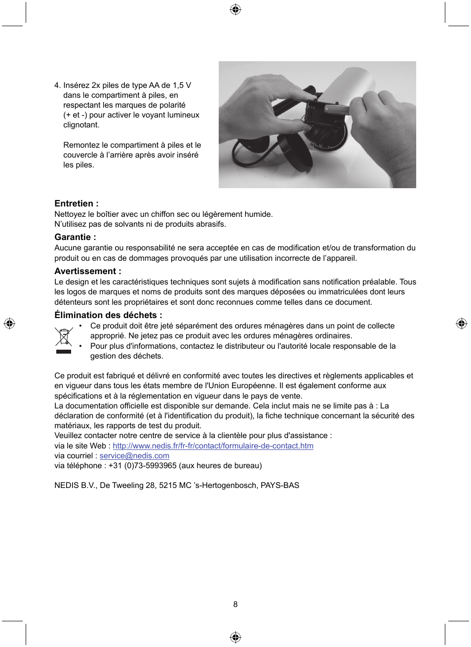Konig Electronic Dummy outdoor camera User Manual | Page 8 / 41