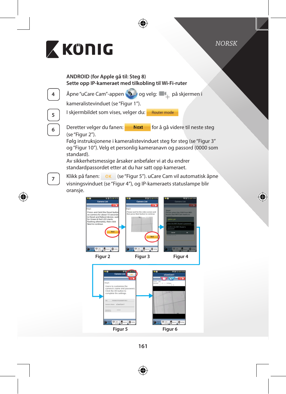 Norsk | Konig Electronic Outdoor IP camera remote video surveillance User Manual | Page 161 / 281