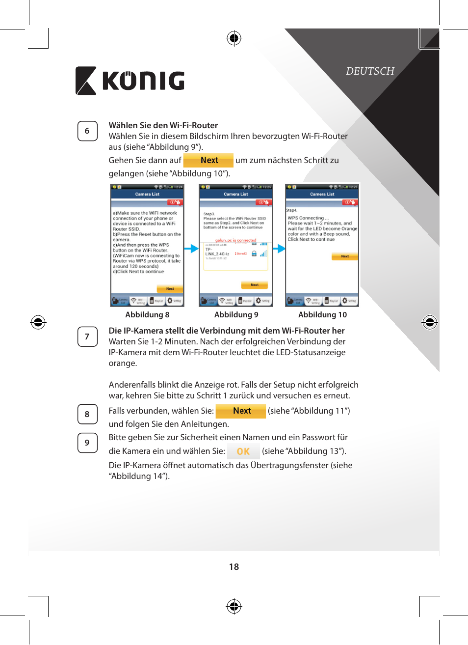 Abbildung 10”), Deutsch | Konig Electronic Outdoor IP camera remote video surveillance User Manual | Page 18 / 281