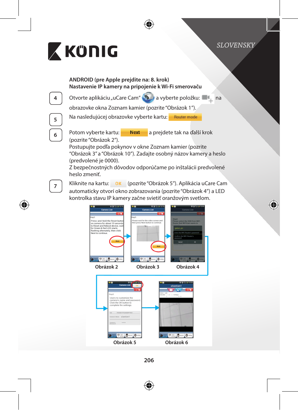 Slovensky | Konig Electronic Outdoor IP camera remote video surveillance User Manual | Page 206 / 281