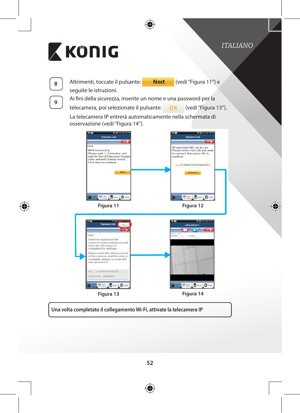 Italiano | Konig Electronic Outdoor IP camera remote video surveillance User Manual | Page 52 / 281