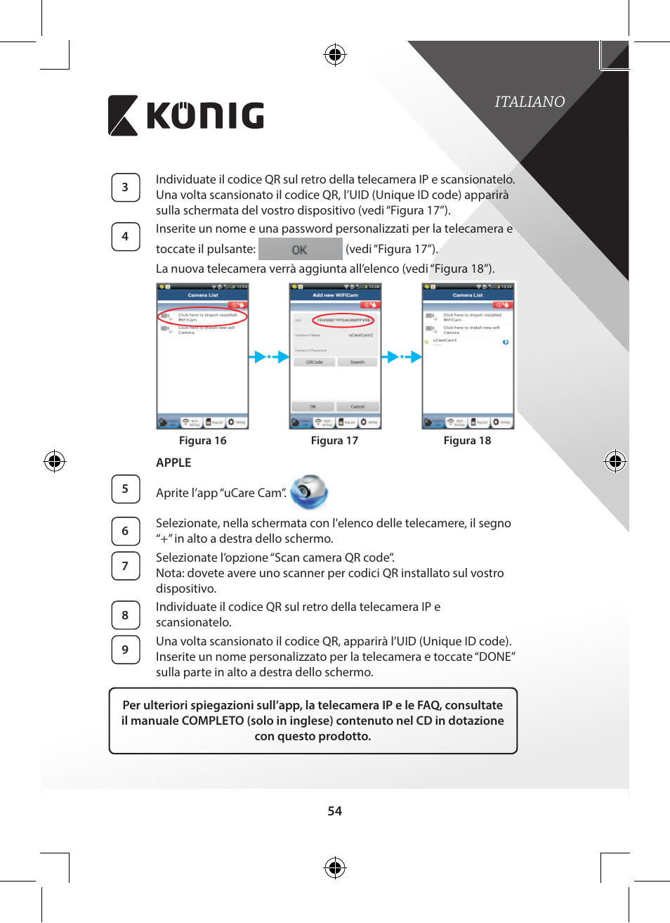 Italiano | Konig Electronic Outdoor IP camera remote video surveillance User Manual | Page 54 / 281