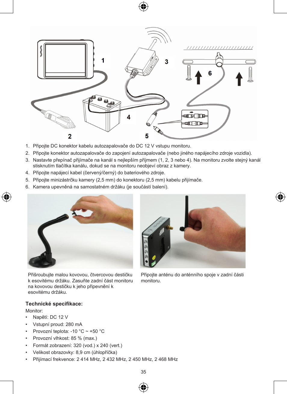 Konig Electronic Wireless rear view camera system User Manual | Page 35 / 52