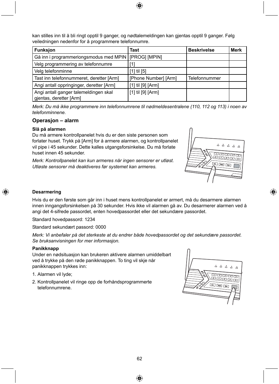 Konig Electronic Wireless alarm system User Manual | Page 62 / 72