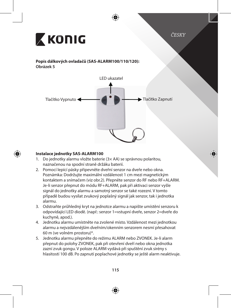 Konig Electronic Wireless alarm system User Manual | Page 115 / 276