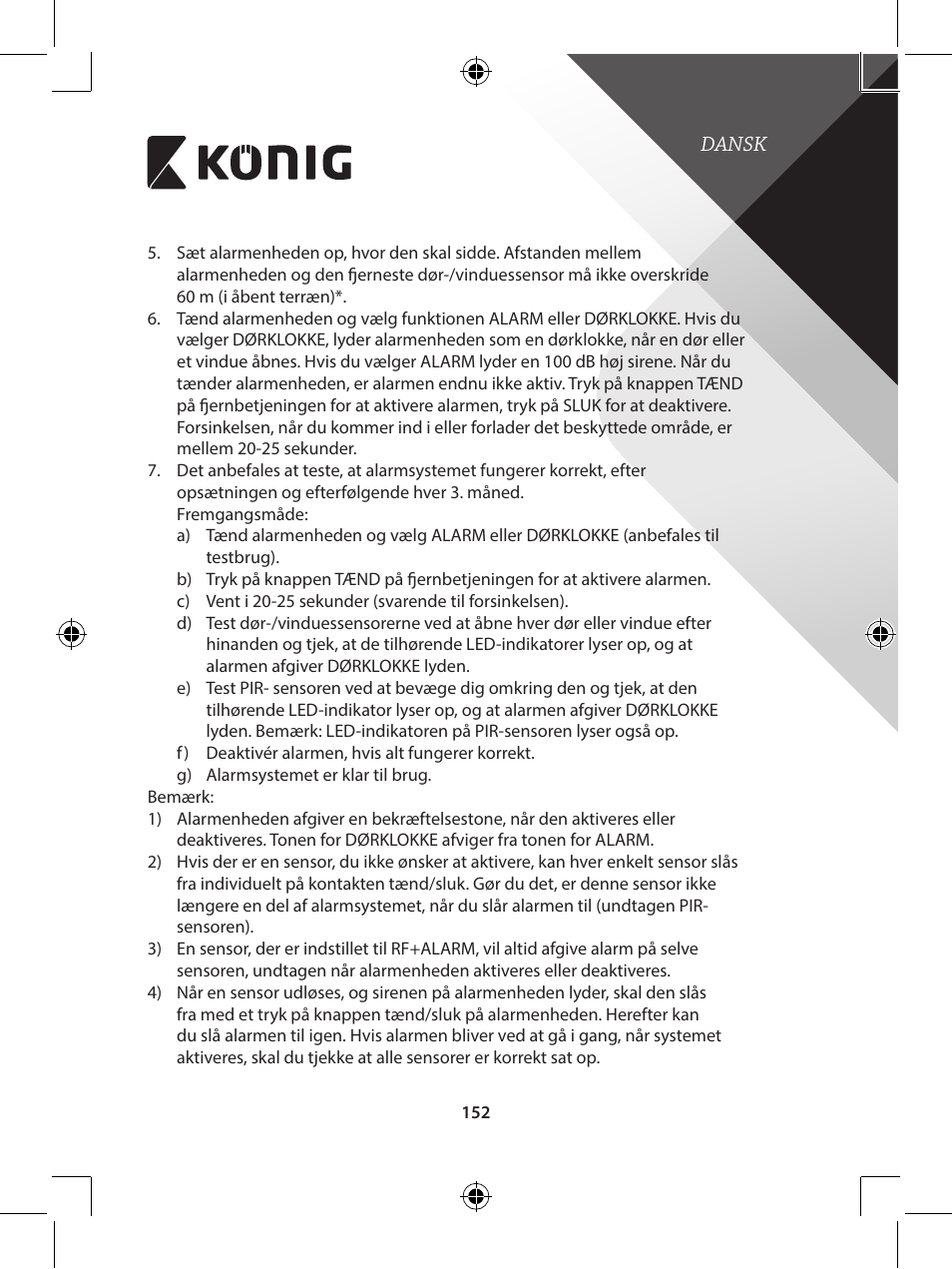 Konig Electronic Wireless alarm system User Manual | Page 152 / 276