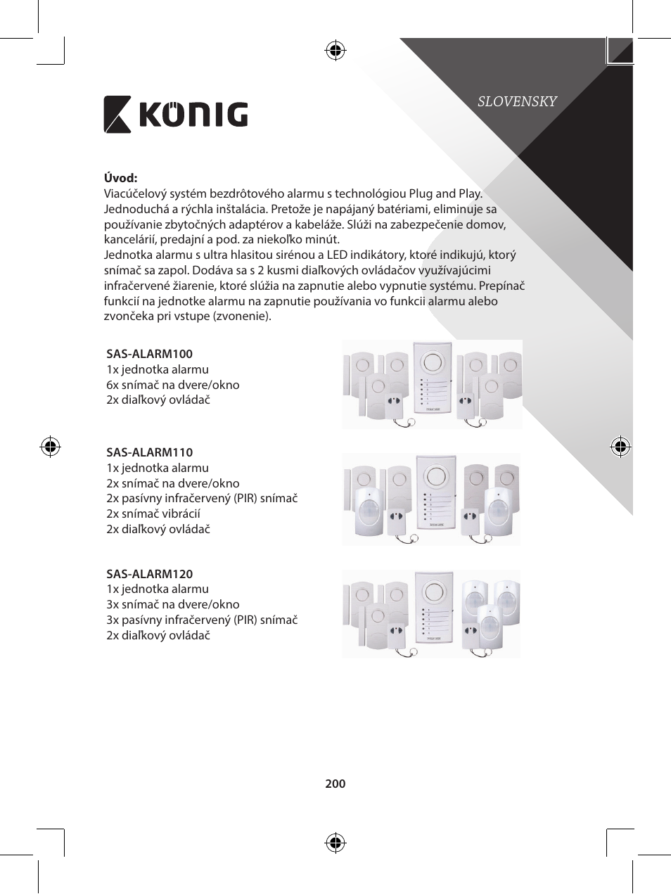 Konig Electronic Wireless alarm system User Manual | Page 200 / 276