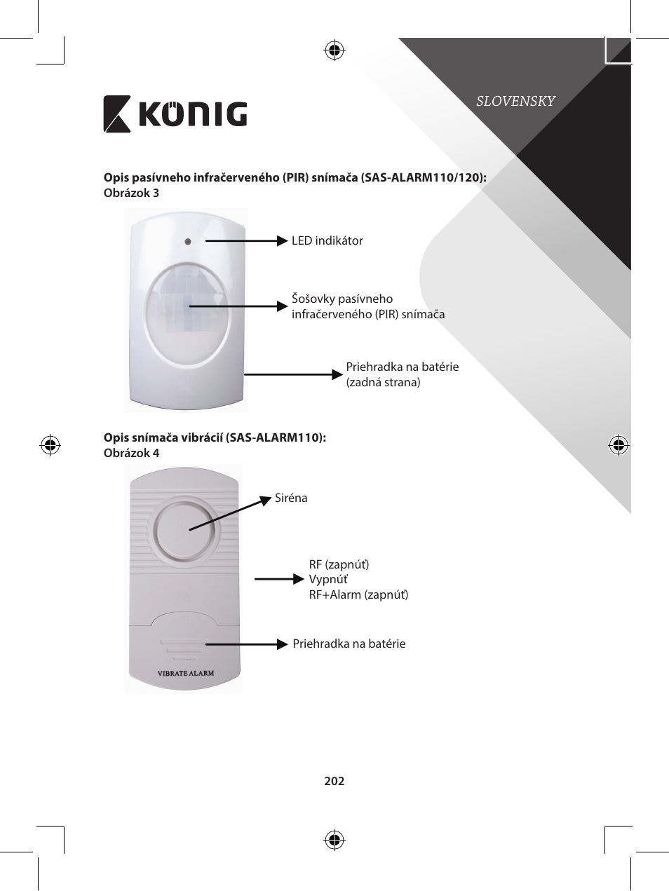 Konig Electronic Wireless alarm system User Manual | Page 202 / 276