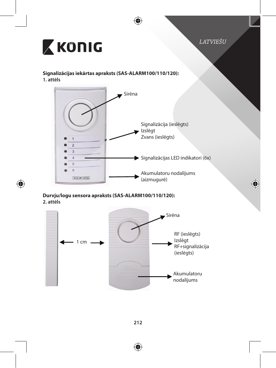 Konig Electronic Wireless alarm system User Manual | Page 212 / 276