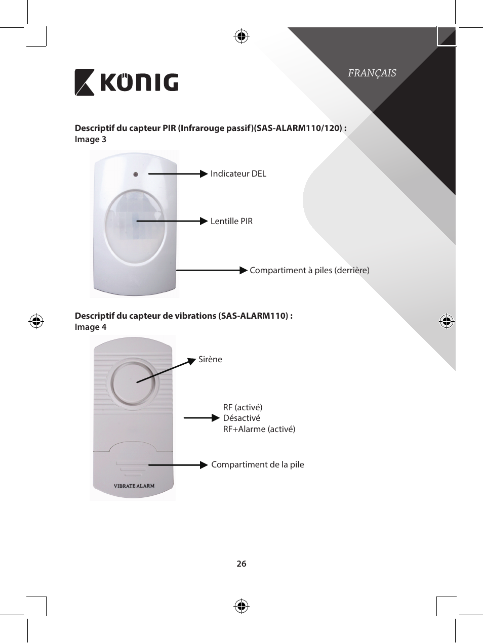 Konig Electronic Wireless alarm system User Manual | Page 26 / 276