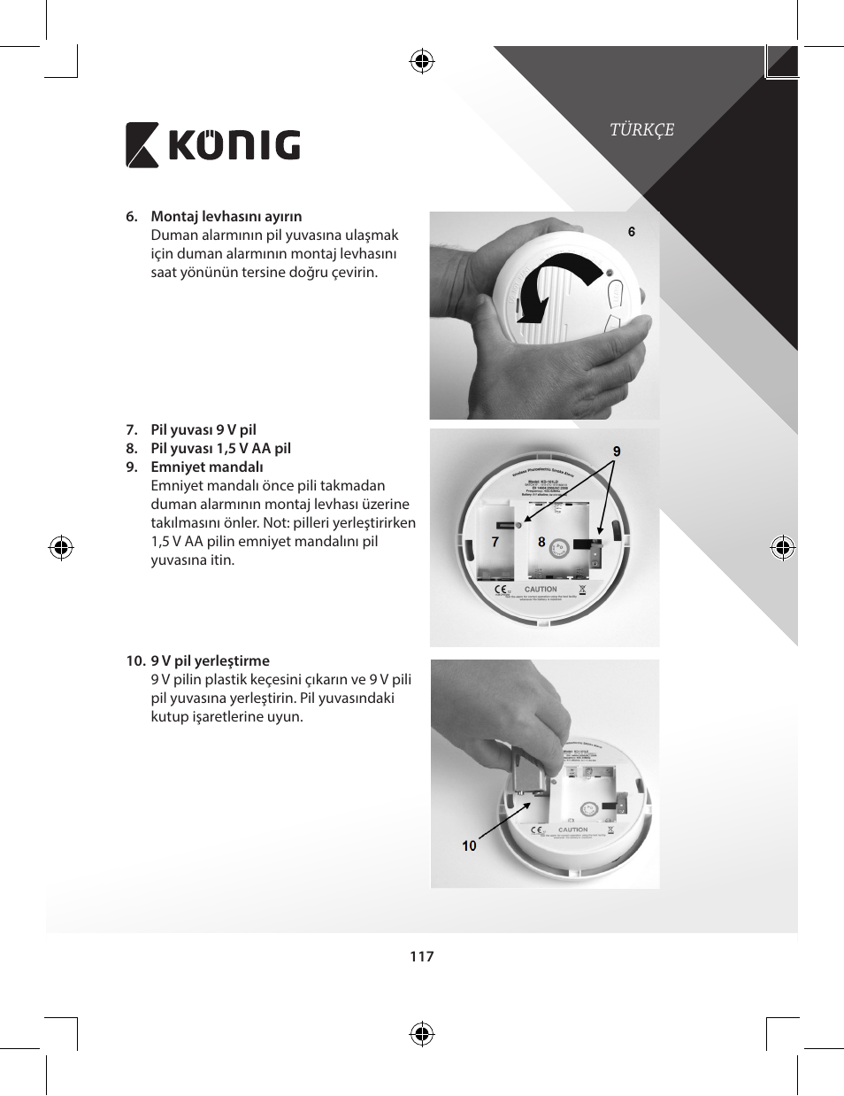 Konig Electronic Duo-pack wireless interconnectable smoke alarm User Manual | Page 117 / 176