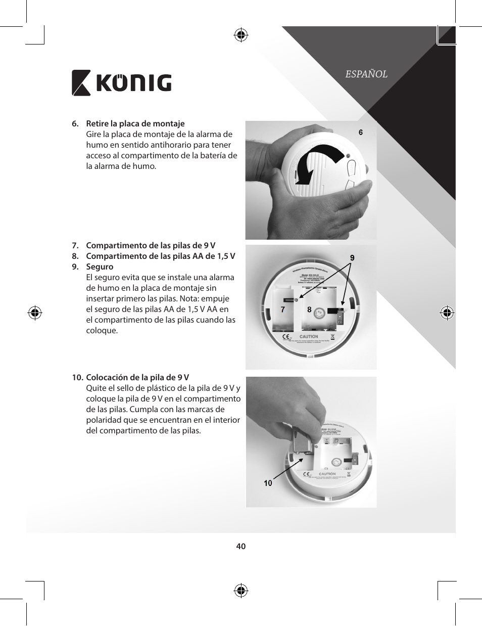 Konig Electronic Duo-pack wireless interconnectable smoke alarm User Manual | Page 40 / 176