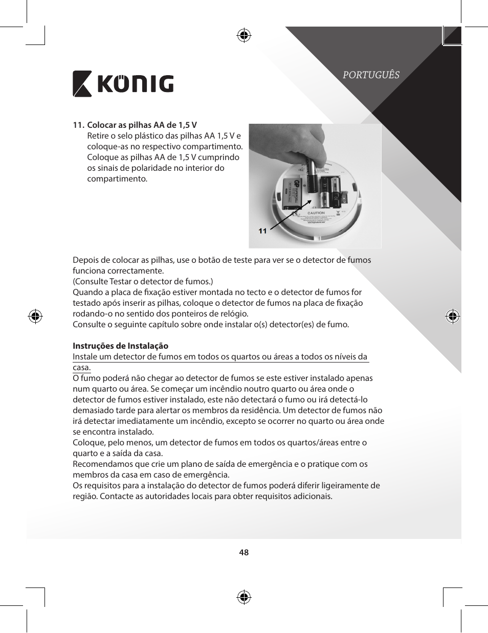 Konig Electronic Duo-pack wireless interconnectable smoke alarm User Manual | Page 48 / 176