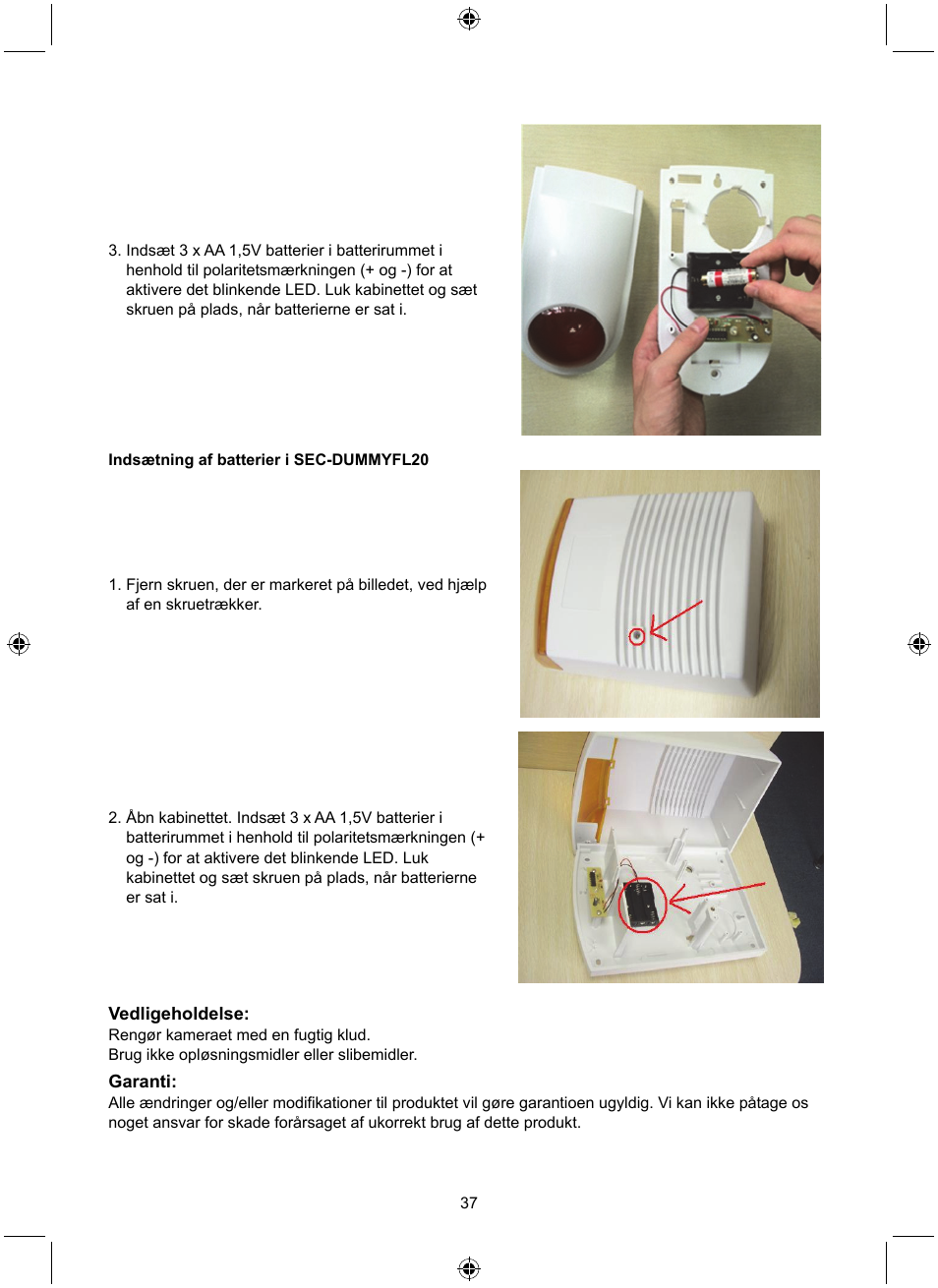 Konig Electronic Dummy alarm siren User Manual | Page 37 / 45