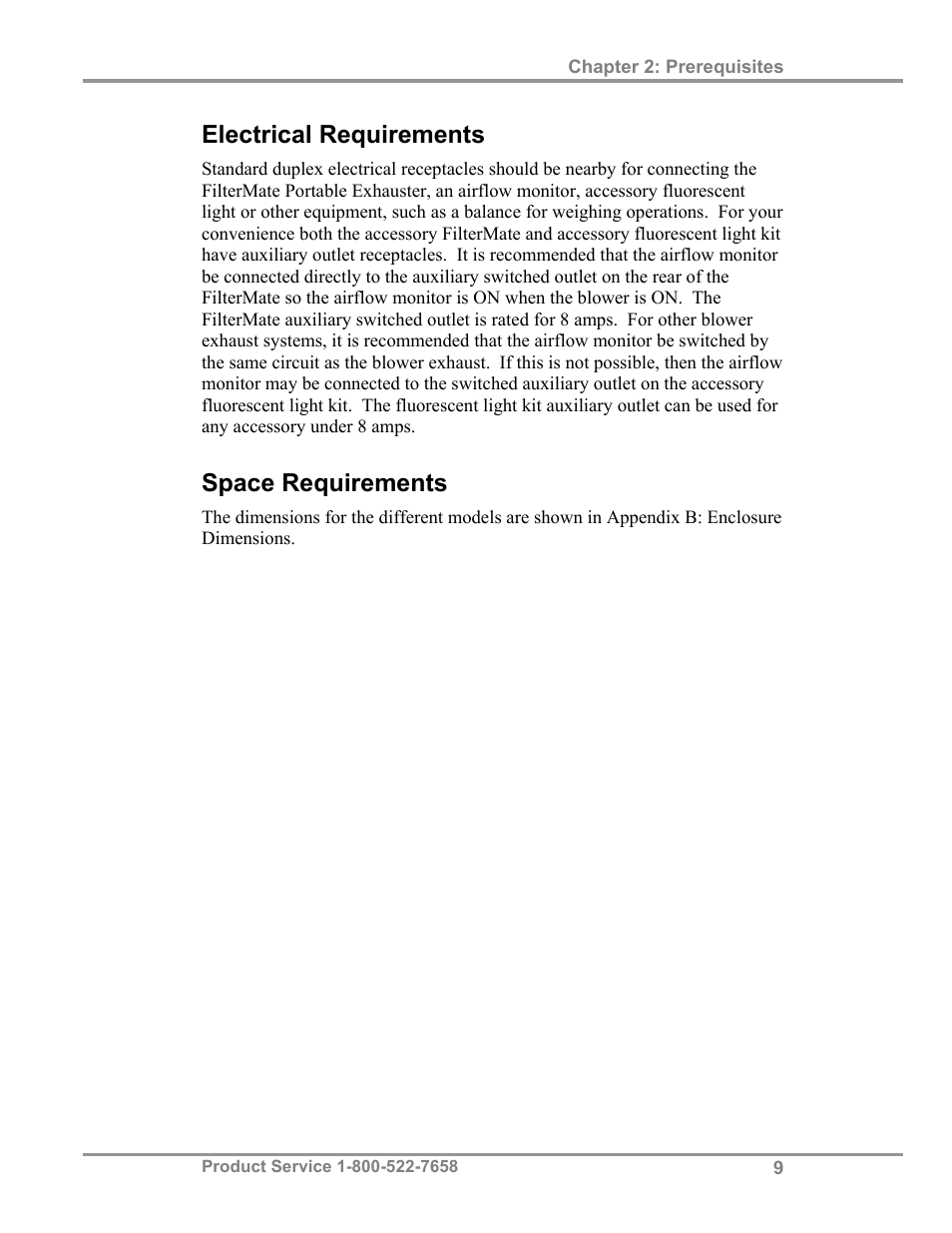 Electrical requirements, Space requirements | Labconco XVS Ventilation Stations 4865060 User Manual | Page 13 / 59
