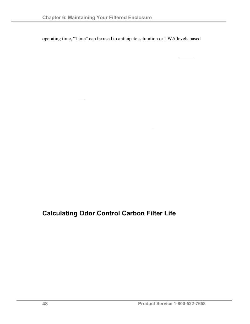 Calculating odor control carbon filter life | Labconco XPert Filtered Balance Stations 3962622 User Manual | Page 52 / 81