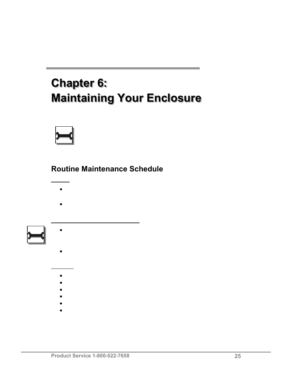 Chapter 6: maintaining your enclosure, Routine maintenance schedule | Labconco Bulk Powder Stations 3962622 User Manual | Page 29 / 48