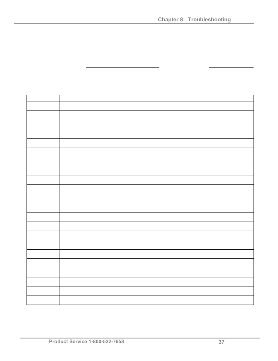 Service operating record log | Labconco Bulk Powder Stations 3962622 User Manual | Page 41 / 48