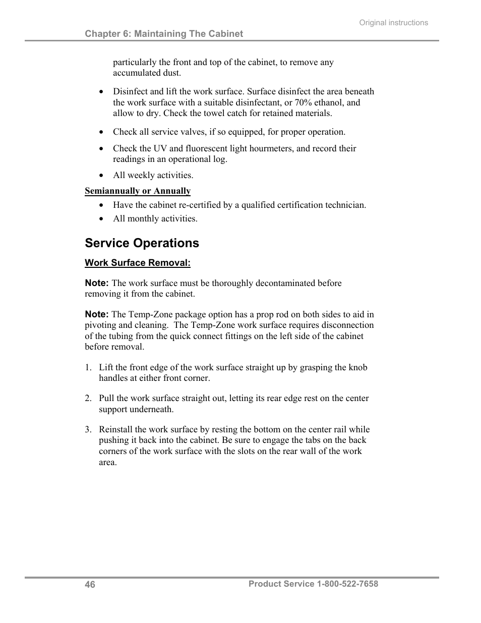 Service operations | Labconco Biological Safety Cabinets 34269 Series User Manual | Page 52 / 77