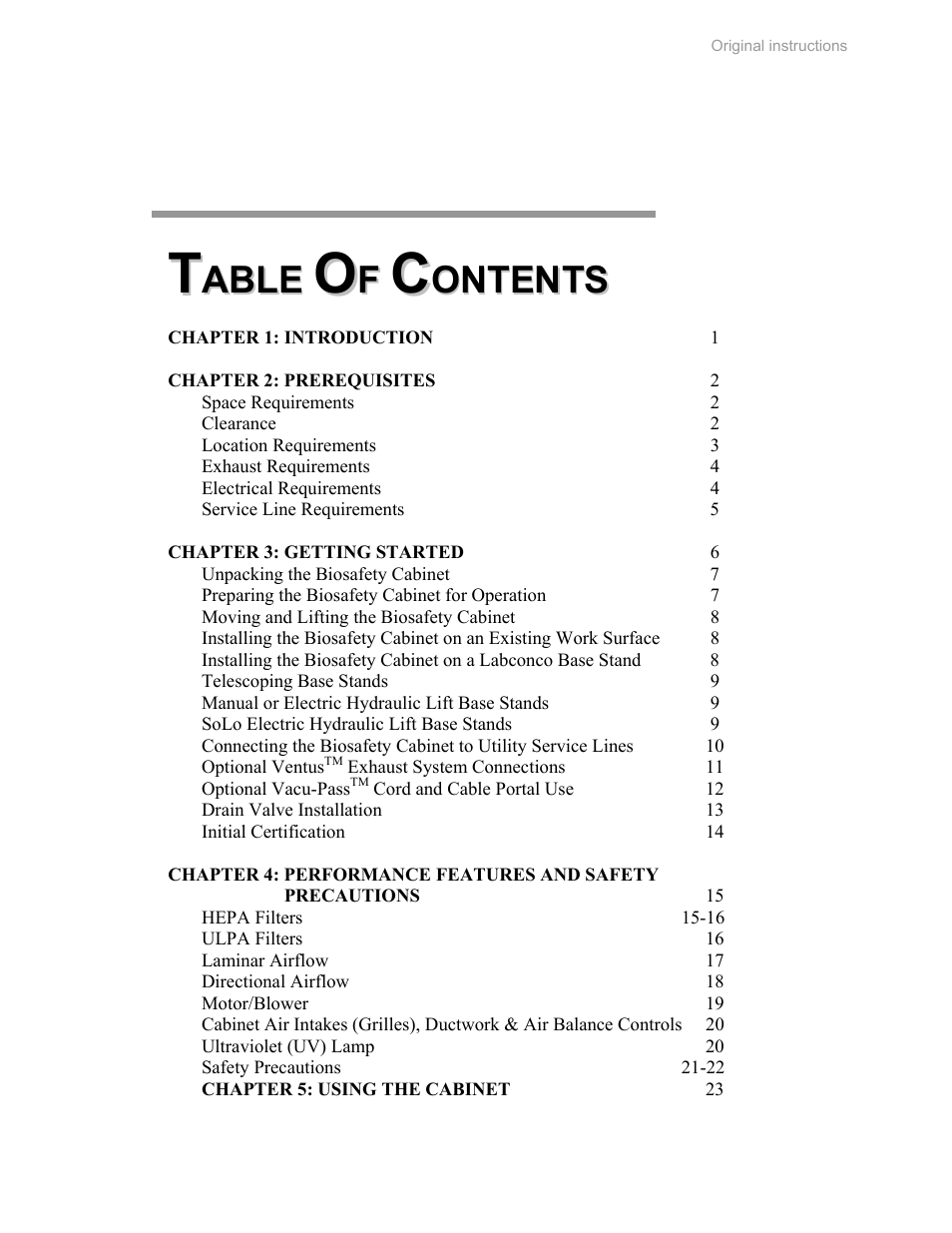 Labconco Biological Safety Cabinets 30268 Series User Manual | Page 4 / 61