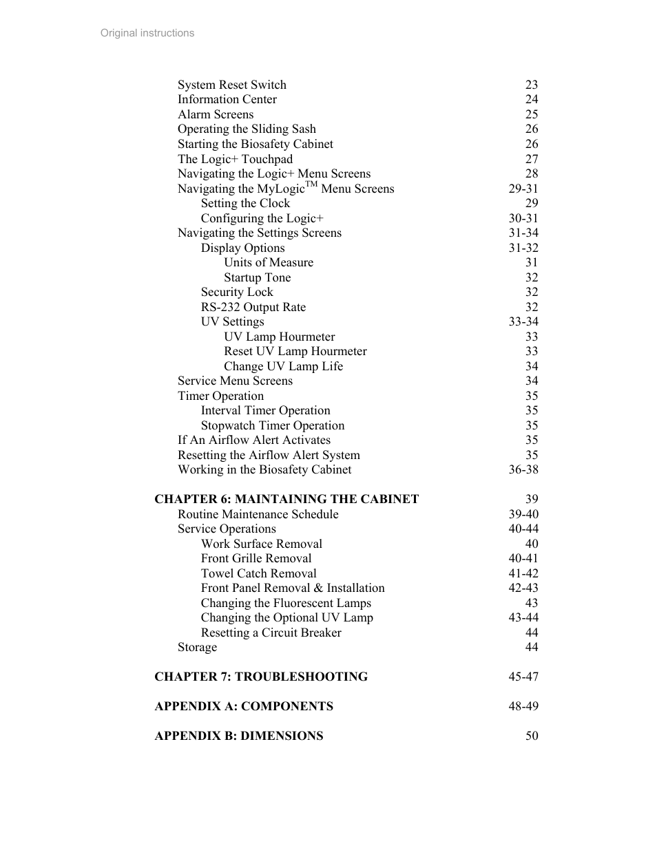 Labconco Biological Safety Cabinets 30268 Series User Manual | Page 5 / 61