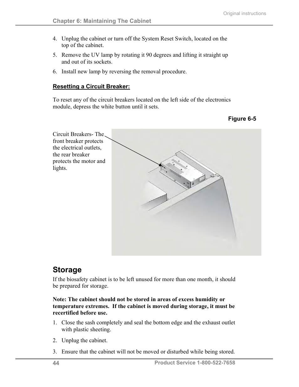 Storage | Labconco Biological Safety Cabinets 30268 Series User Manual | Page 50 / 61