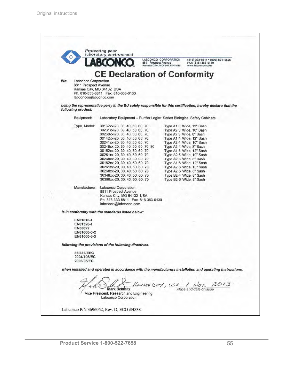 Labconco Biological Safety Cabinets 30268 Series User Manual | Page 61 / 61
